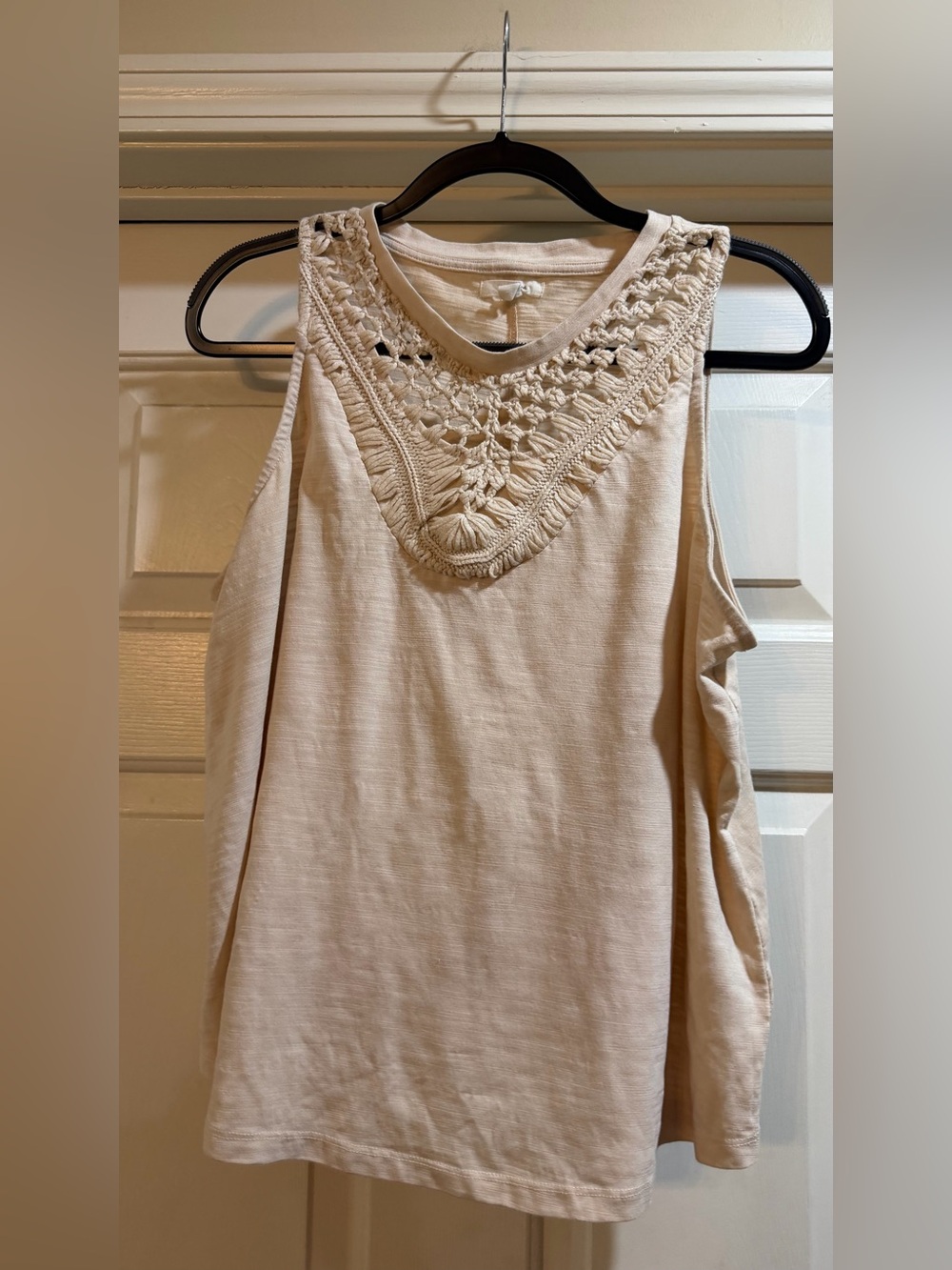 Maurices Cream Crochet V-Neck Tank Top - Picture 1 of 5